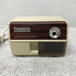 Panasonic Electric Pencil Sharpener KP-110 Cream Woodgrain Auto-Stop Vintage